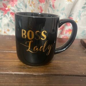 NEW Boss Lady Black & Gold Ceramic Mug